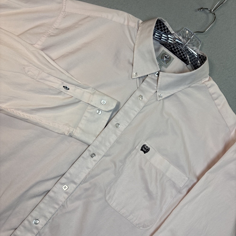 Cinch Shirt Men XLarge Pink Pockets Long Sleeve Button-Up Western Cowboy Rodeo